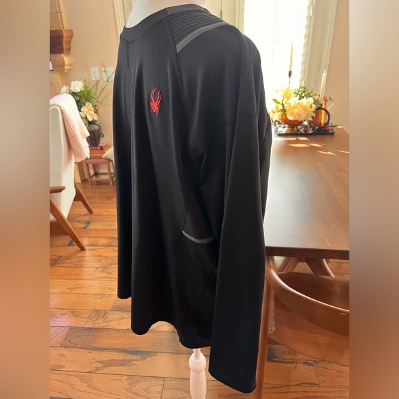 Spyder Active Black Long Sleeve Performance Base Layer Shirt Men’s XL Workout - Picture 2 of 5